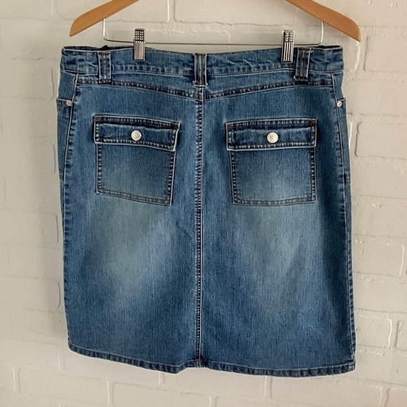 Vintage Y2K Thyme maternity Denim jeans skirt Medium wash Blue M - Picture 2 of 9